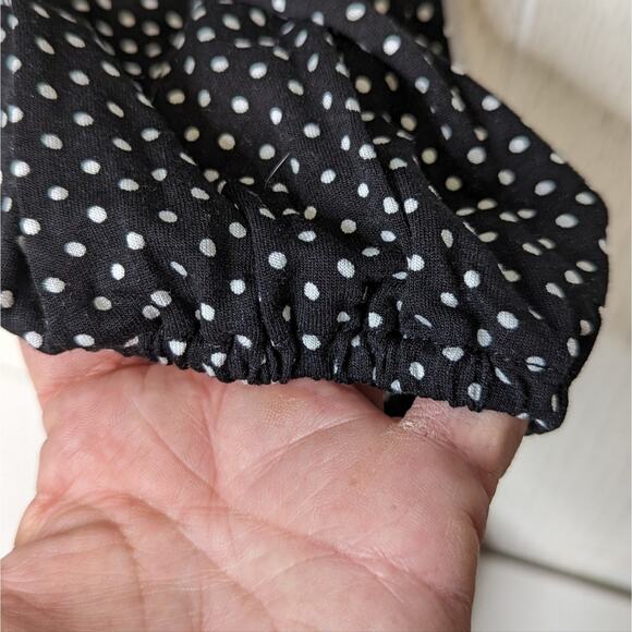 Michael Kors polka dot scoop neck peasant blouse size extra small - Picture 5 of 7